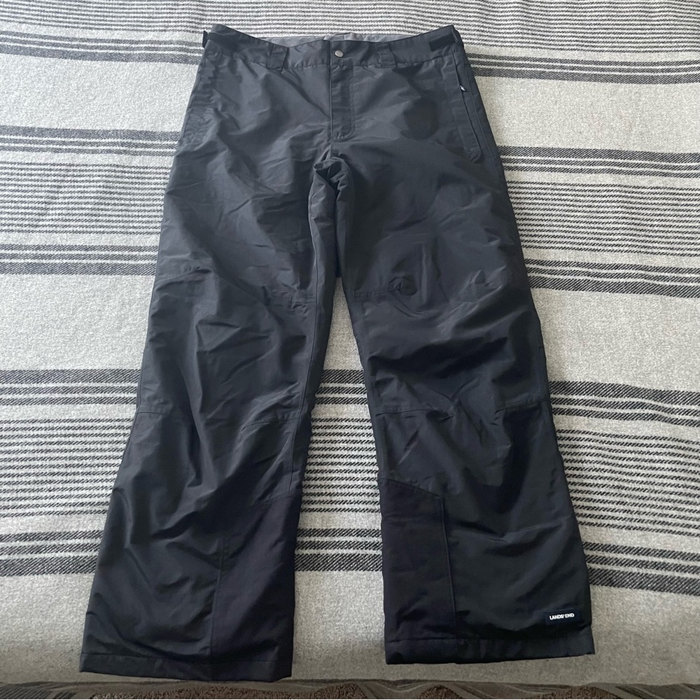 Men's Medium 38-40 Lands End Squall Waterproof Insulated Snow Pants Black